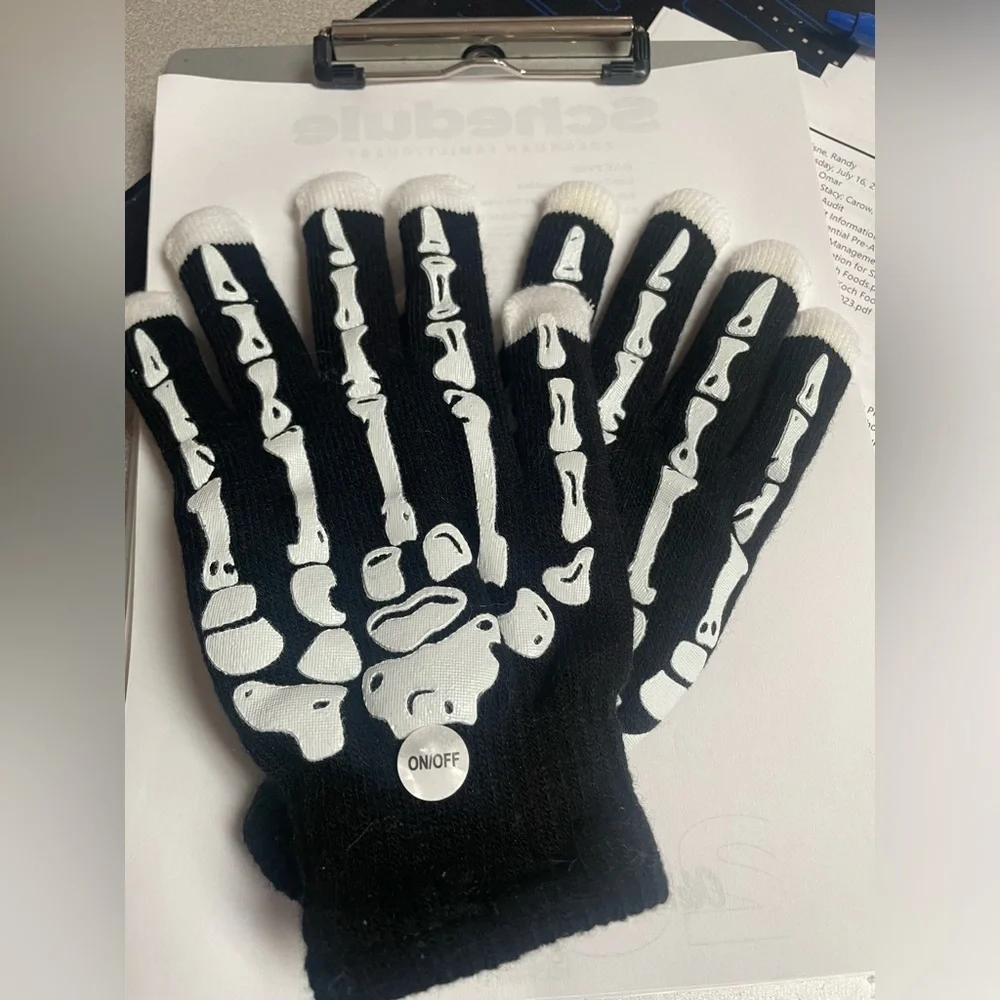 Color Changing LED Lights Skeleton Gloves, NWOT